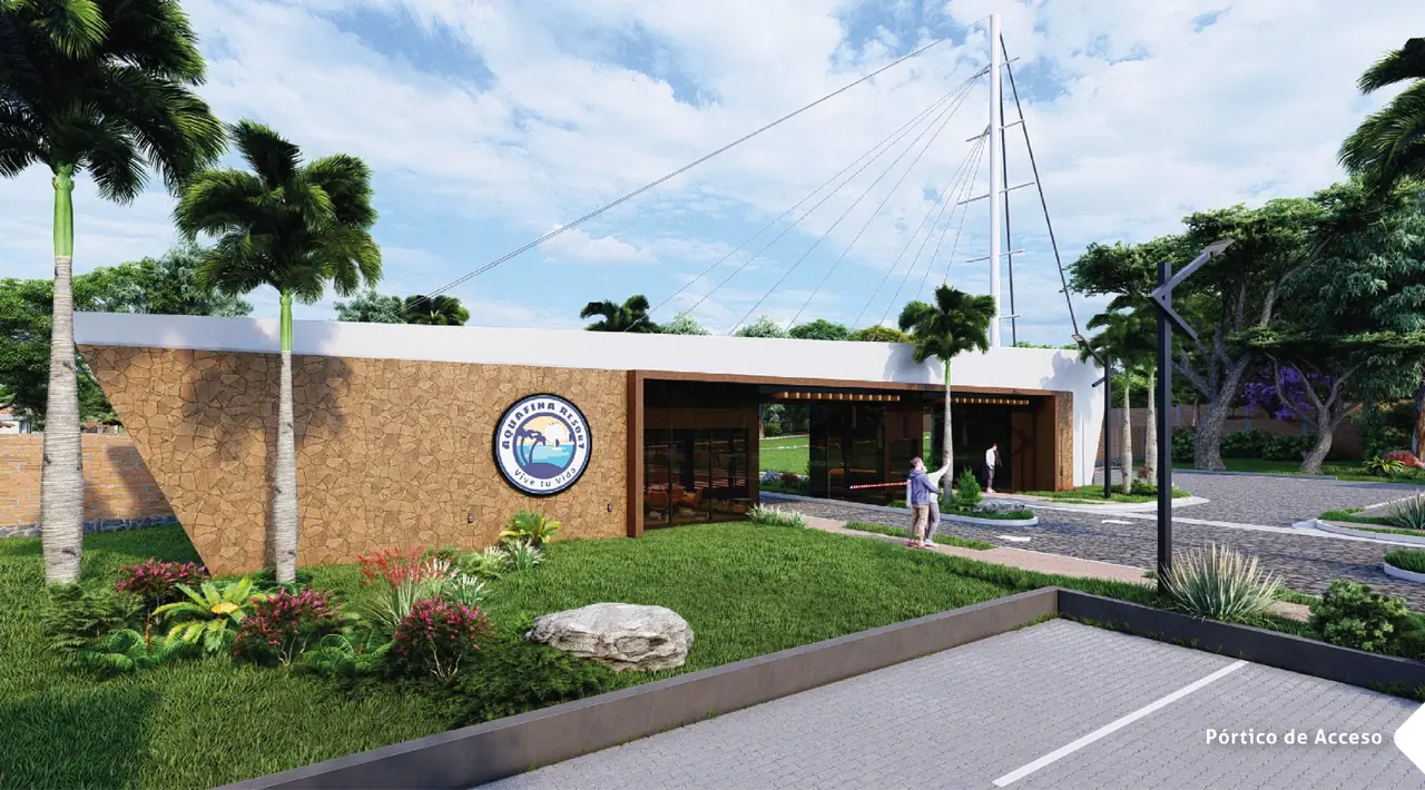 Einladende Eingangstore zum Aquafina Resort Paraguay